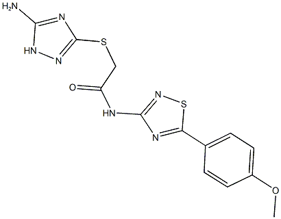 2-[(5-amino-1H-1,2,4-triazol-3-yl)sulfanyl]-N-[5-(4-methoxyphenyl)-1,2,4-thiadiazol-3-yl]acetamide 结构式