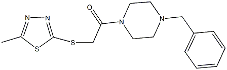1-benzyl-4-{[(5-methyl-1,3,4-thiadiazol-2-yl)sulfanyl]acetyl}piperazine 结构式