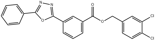 3,4-dichlorobenzyl 3-(5-phenyl-1,3,4-oxadiazol-2-yl)benzoate 结构式