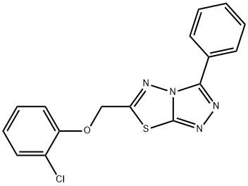 6-[(2-chlorophenoxy)methyl]-3-phenyl[1,2,4]triazolo[3,4-b][1,3,4]thiadiazole 结构式