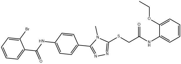 2-bromo-N-[4-(5-{[2-(2-ethoxyanilino)-2-oxoethyl]sulfanyl}-4-methyl-4H-1,2,4-triazol-3-yl)phenyl]benzamide 结构式