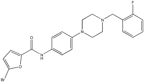 5-bromo-N-{4-[4-(2-fluorobenzyl)-1-piperazinyl]phenyl}-2-furamide 结构式