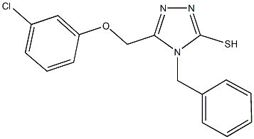 4-benzyl-5-[(3-chlorophenoxy)methyl]-4H-1,2,4-triazole-3-thiol 结构式