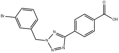 4-[2-(3-bromobenzyl)-2H-tetraazol-5-yl]benzoic acid 结构式