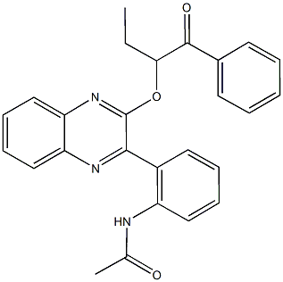 N-{2-[3-(1-benzoylpropoxy)-2-quinoxalinyl]phenyl}acetamide 结构式