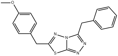 4-[(3-benzyl[1,2,4]triazolo[3,4-b][1,3,4]thiadiazol-6-yl)methyl]phenyl methyl ether 结构式