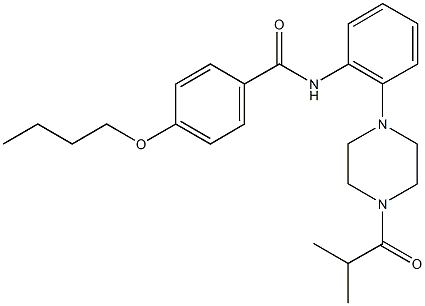 4-butoxy-N-[2-(4-isobutyryl-1-piperazinyl)phenyl]benzamide 结构式