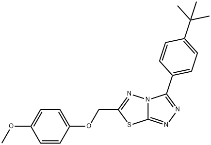 3-(4-tert-butylphenyl)-6-[(4-methoxyphenoxy)methyl][1,2,4]triazolo[3,4-b][1,3,4]thiadiazole 结构式