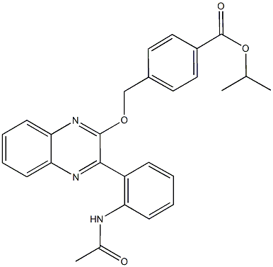 isopropyl 4-[({3-[2-(acetylamino)phenyl]-2-quinoxalinyl}oxy)methyl]benzoate 结构式