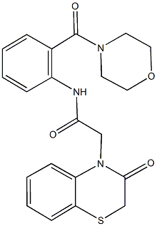 N-[2-(4-morpholinylcarbonyl)phenyl]-2-(3-oxo-2,3-dihydro-4H-1,4-benzothiazin-4-yl)acetamide 结构式