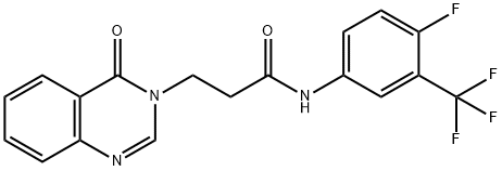 N-[4-fluoro-3-(trifluoromethyl)phenyl]-3-(4-oxo-3(4H)-quinazolinyl)propanamide 结构式