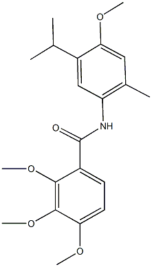 N-(5-isopropyl-4-methoxy-2-methylphenyl)-2,3,4-trimethoxybenzamide 结构式