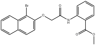 methyl 2-({[(1-bromo-2-naphthyl)oxy]acetyl}amino)benzoate 结构式