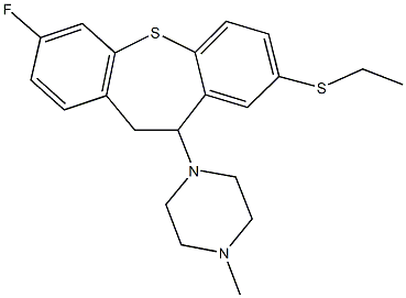 1-[8-(ethylsulfanyl)-3-fluoro-10,11-dihydrodibenzo[b,f]thiepin-10-yl]-4-methylpiperazine 结构式