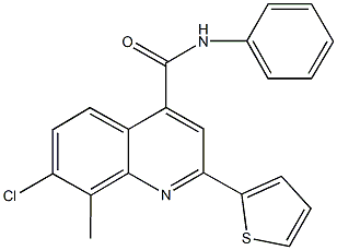 7-chloro-8-methyl-N-phenyl-2-(2-thienyl)-4-quinolinecarboxamide 结构式