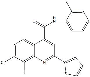 7-chloro-8-methyl-N-(2-methylphenyl)-2-(2-thienyl)-4-quinolinecarboxamide 结构式
