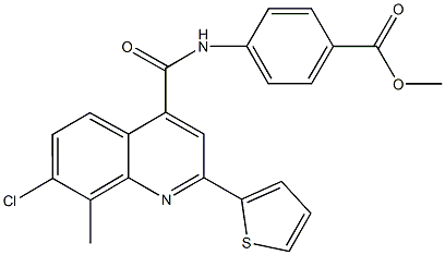 methyl 4-({[7-chloro-8-methyl-2-(2-thienyl)-4-quinolinyl]carbonyl}amino)benzoate 结构式