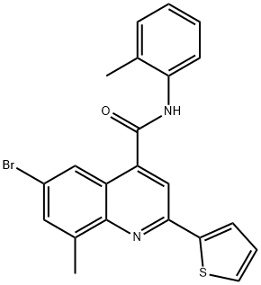 6-bromo-8-methyl-N-(2-methylphenyl)-2-(2-thienyl)-4-quinolinecarboxamide 结构式