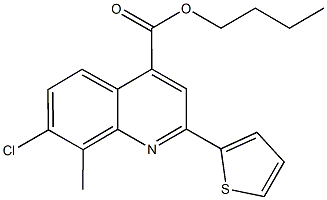 butyl 7-chloro-8-methyl-2-(2-thienyl)-4-quinolinecarboxylate 结构式