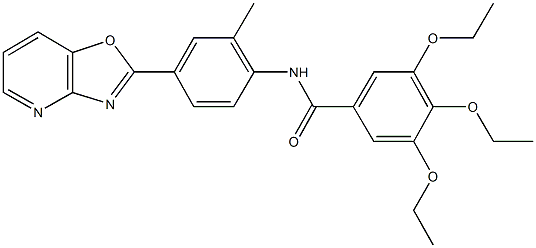 3,4,5-triethoxy-N-(2-methyl-4-[1,3]oxazolo[4,5-b]pyridin-2-ylphenyl)benzamide 结构式