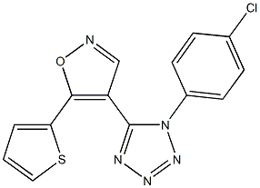 1-(4-chlorophenyl)-5-[5-(2-thienyl)-4-isoxazolyl]-1H-tetraazole 结构式