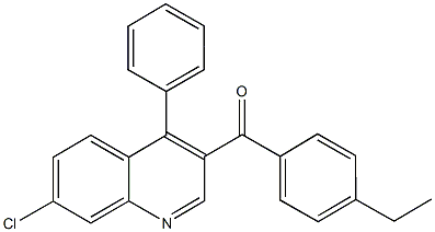 (7-chloro-4-phenyl-3-quinolinyl)(4-ethylphenyl)methanone 结构式