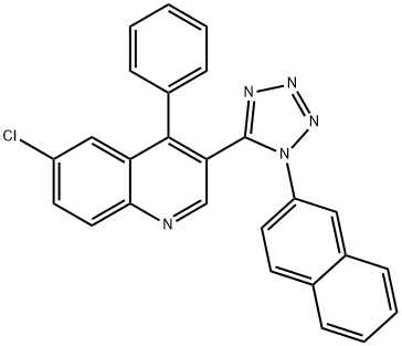 6-chloro-3-[1-(2-naphthyl)-1H-tetraazol-5-yl]-4-phenylquinoline 结构式