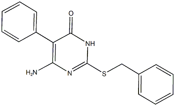 6-amino-2-(benzylsulfanyl)-5-phenyl-4(3H)-pyrimidinone 结构式