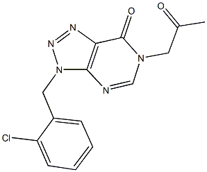3-(2-chlorobenzyl)-6-(2-oxopropyl)-3,6-dihydro-7H-[1,2,3]triazolo[4,5-d]pyrimidin-7-one 结构式