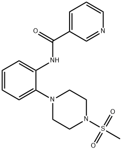 N-{2-[4-(methylsulfonyl)-1-piperazinyl]phenyl}nicotinamide 结构式