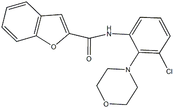 N-[3-chloro-2-(4-morpholinyl)phenyl]-1-benzofuran-2-carboxamide 结构式