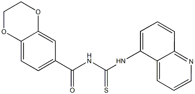 N-(2,3-dihydro-1,4-benzodioxin-6-ylcarbonyl)-N'-(5-quinolinyl)thiourea 结构式