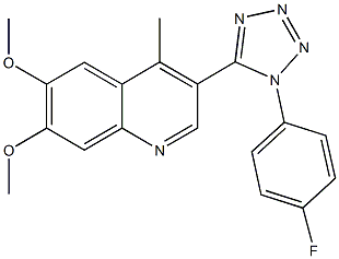 3-[1-(4-fluorophenyl)-1H-tetraazol-5-yl]-6,7-dimethoxy-4-methylquinoline 结构式