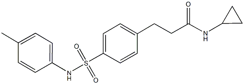 N-cyclopropyl-3-[4-(4-toluidinosulfonyl)phenyl]propanamide 结构式