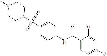 2,4-dichloro-N-{4-[(4-methyl-1-piperazinyl)sulfonyl]phenyl}benzamide 结构式