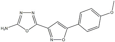 5-[5-(4-methoxyphenyl)-3-isoxazolyl]-1,3,4-oxadiazol-2-ylamine 结构式