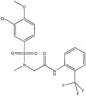 2-[[(3-chloro-4-methoxyphenyl)sulfonyl](methyl)amino]-N-[2-(trifluoromethyl)phenyl]acetamide 结构式