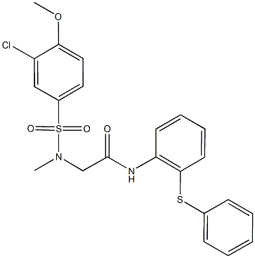 2-[[(3-chloro-4-methoxyphenyl)sulfonyl](methyl)amino]-N-[2-(phenylsulfanyl)phenyl]acetamide 结构式