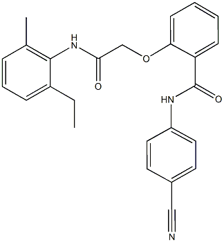 N-(4-cyanophenyl)-2-[2-(2-ethyl-6-methylanilino)-2-oxoethoxy]benzamide 结构式
