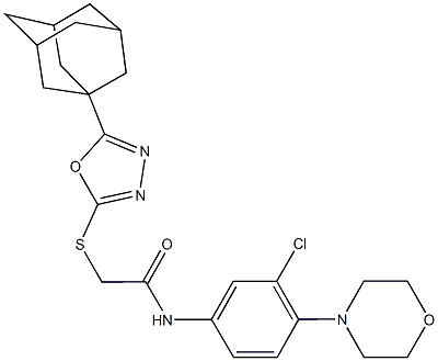 2-{[5-(1-adamantyl)-1,3,4-oxadiazol-2-yl]sulfanyl}-N-[3-chloro-4-(4-morpholinyl)phenyl]acetamide 结构式