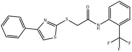 2-[(4-phenyl-1,3-thiazol-2-yl)sulfanyl]-N-[2-(trifluoromethyl)phenyl]acetamide 结构式