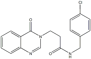 N-(4-chlorobenzyl)-3-(4-oxo-3(4H)-quinazolinyl)propanamide 结构式