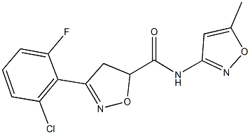 3-(2-chloro-6-fluorophenyl)-N-(5-methyl-3-isoxazolyl)-4,5-dihydro-5-isoxazolecarboxamide 结构式