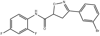 3-(3-bromophenyl)-N-(2,4-difluorophenyl)-4,5-dihydro-5-isoxazolecarboxamide 结构式