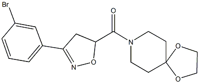 8-{[3-(3-bromophenyl)-4,5-dihydro-5-isoxazolyl]carbonyl}-1,4-dioxa-8-azaspiro[4.5]decane 结构式