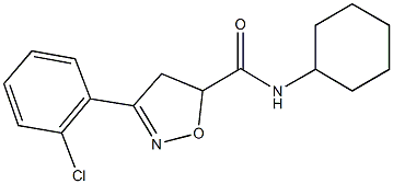 3-(2-chlorophenyl)-N-cyclohexyl-4,5-dihydro-5-isoxazolecarboxamide 结构式