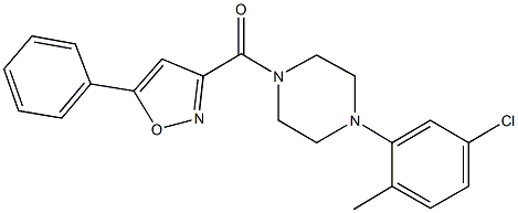1-(5-chloro-2-methylphenyl)-4-[(5-phenyl-3-isoxazolyl)carbonyl]piperazine 结构式