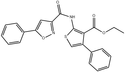 ethyl 4-phenyl-2-{[(5-phenyl-3-isoxazolyl)carbonyl]amino}-3-thiophenecarboxylate 结构式