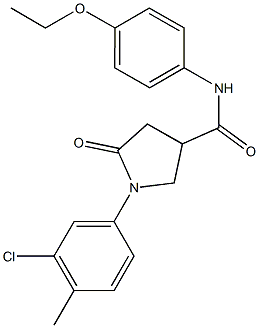 1-(3-chloro-4-methylphenyl)-N-(4-ethoxyphenyl)-5-oxo-3-pyrrolidinecarboxamide 结构式