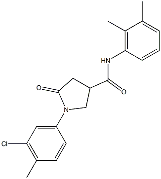 1-(3-chloro-4-methylphenyl)-N-(2,3-dimethylphenyl)-5-oxo-3-pyrrolidinecarboxamide 结构式